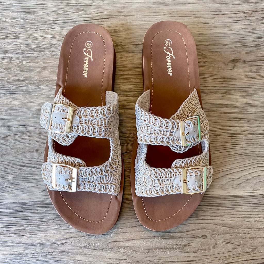 Offer Double Buckle Raffia Sandal - Lyla's: Clothing, Decor & More - Plano Boutique