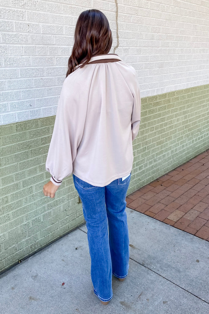 Put It On Contrast Almond Sweater - Lyla's: Clothing, Decor & More - Plano Boutique