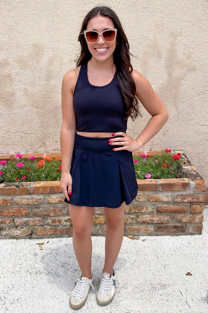 Athleisure Two Pleat Black Active Tennis Skirt - Lyla's: Clothing, Decor & More - Plano Boutique