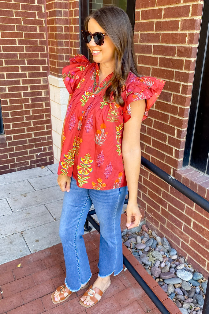 Flow Is Good Brick Floral Print Top - Lyla's: Clothing, Decor & More - Plano Boutique