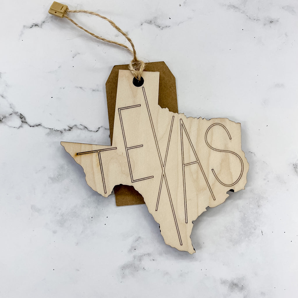 Texas Cutout Wood Ornament - Lyla's: Clothing, Decor & More - Plano Boutique