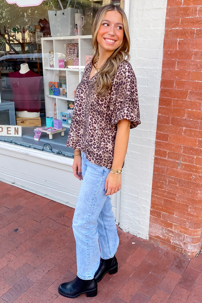Out Of Town Olive Leopard Print Top - Lyla's: Clothing, Decor & More - Plano Boutique