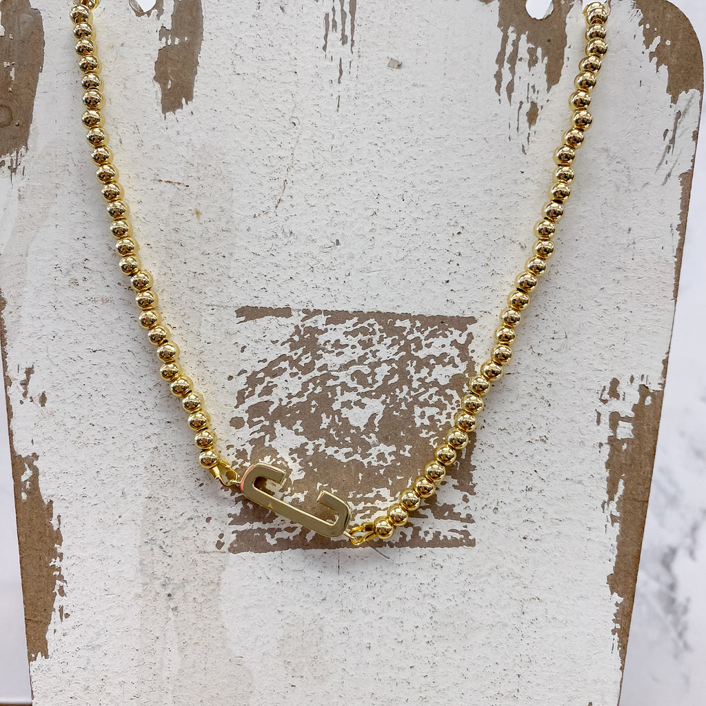 Initial Sideways Initial Necklace - Lyla's: Clothing, Decor & More - Plano Boutique