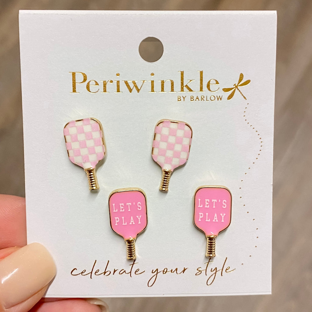 Pink Pickleball Paddles Duo Earrings - Lyla's: Clothing, Decor & More - Plano Boutique