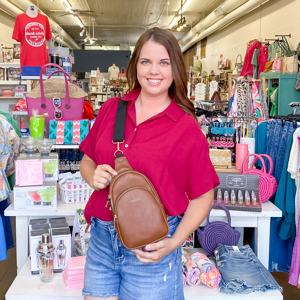 Sunset Sling Bag in Chesnut - Lyla's: Clothing, Decor & More - Plano Boutique