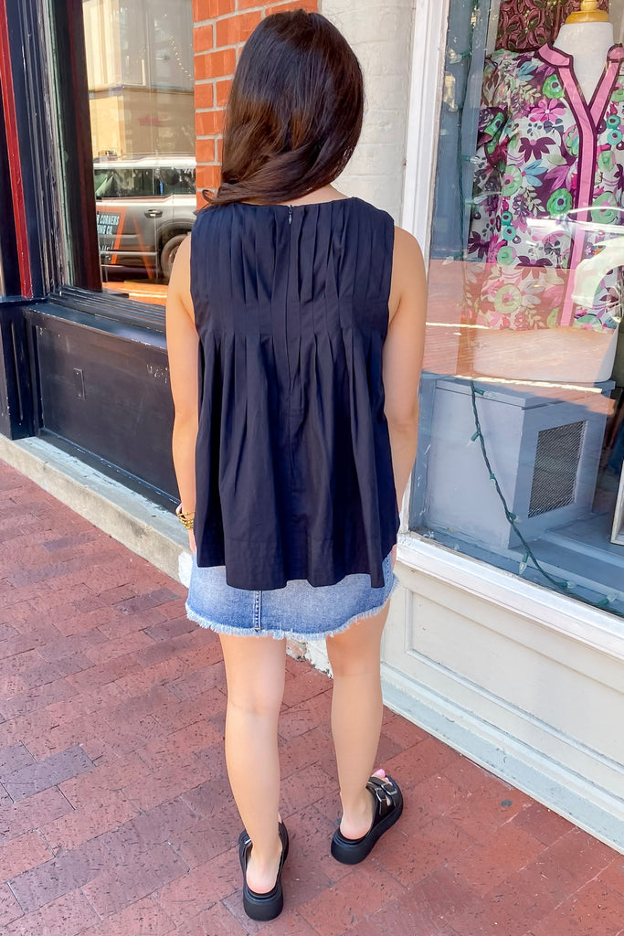 Like Me Now Pleated Black Top - Lyla's: Clothing, Decor & More - Plano Boutique