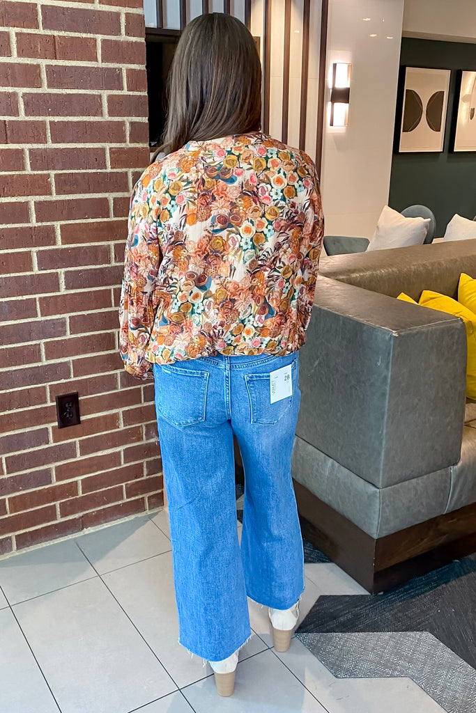 Going to Be Golden Floral Taupe Top - Lyla's: Clothing, Decor & More - Plano Boutique