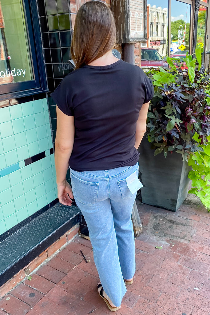 Still the One Fitted Black Top - Lyla's: Clothing, Decor & More - Plano Boutique