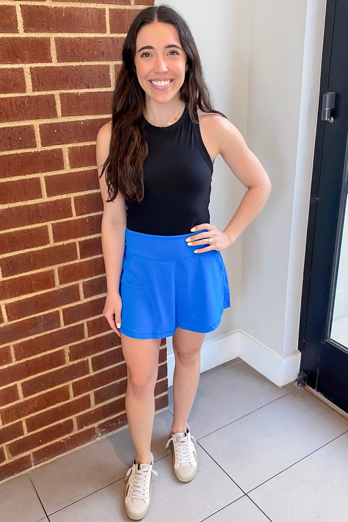 Athleisure Sonic Blue Basic Skort - Lyla's: Clothing, Decor & More - Plano Boutique