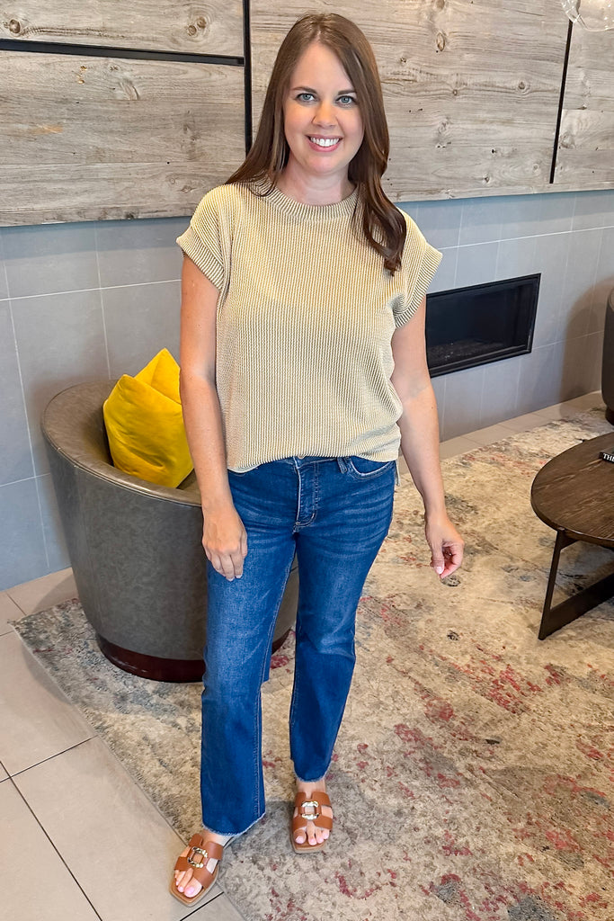 A Lylas Favorite Khaki Ribbed Top - Lyla's: Clothing, Decor & More - Plano Boutique