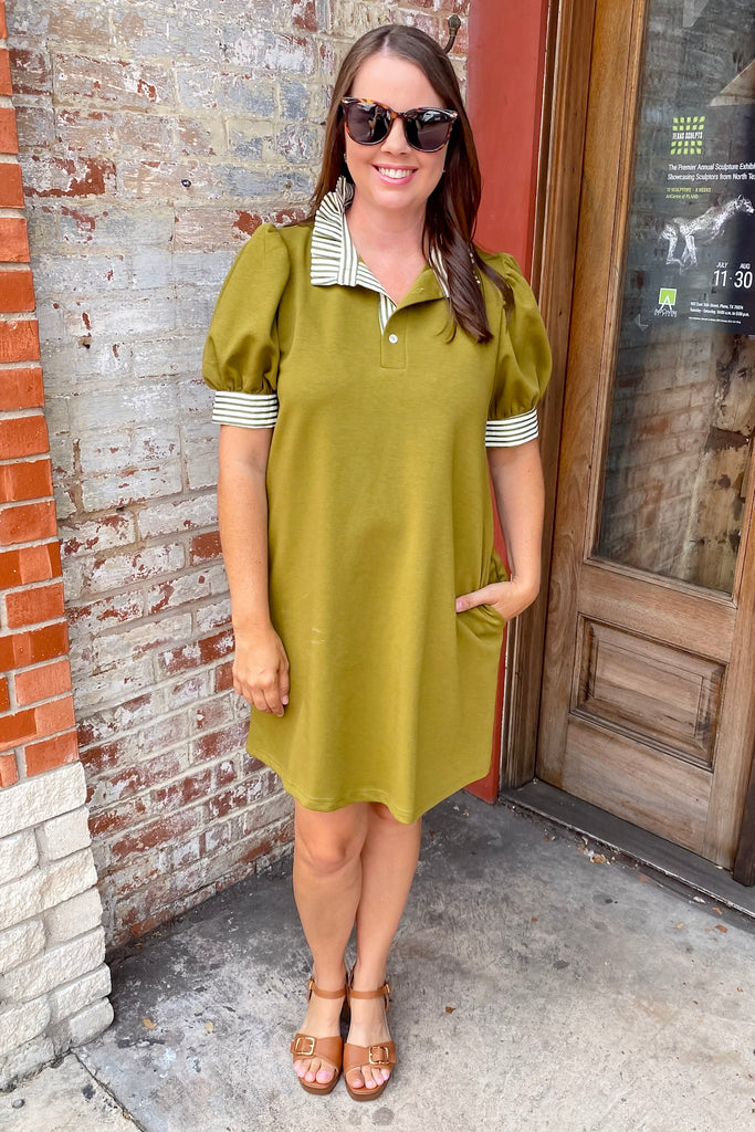 Match My Style Olive Kiwi Dress - Lyla's: Clothing, Decor & More - Plano Boutique