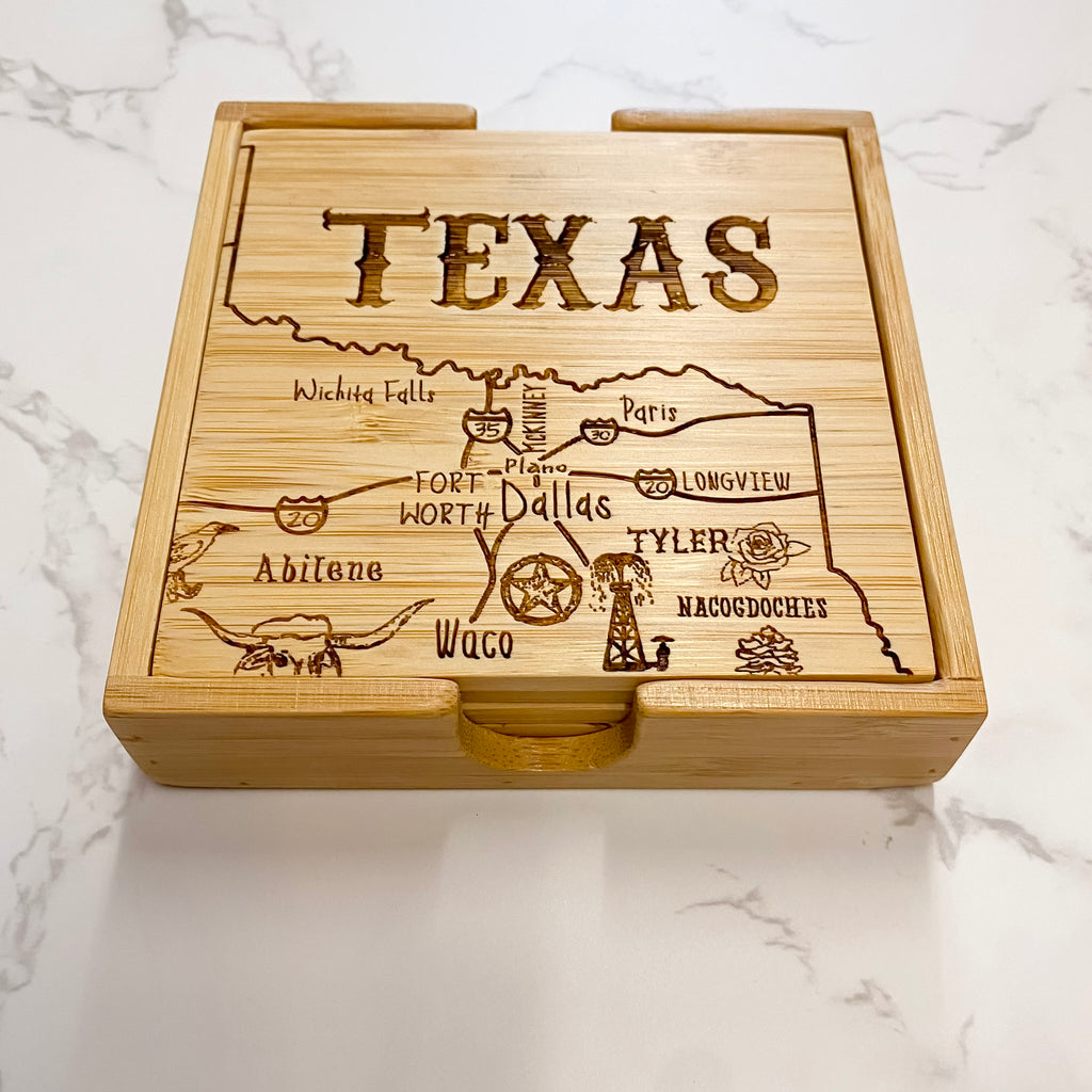 Texas Coaster Puzzle Set of 4 with Case - Lyla's: Clothing, Decor & More - Plano Boutique