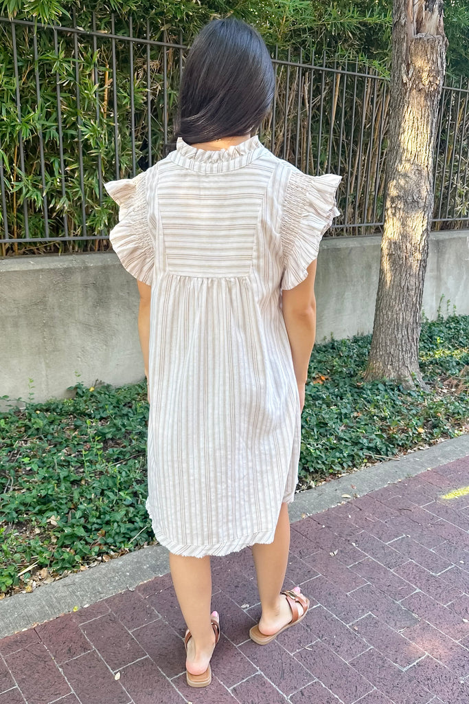 Discover The Power Striped Mocha Dress - Lyla's: Clothing, Decor & More - Plano Boutique