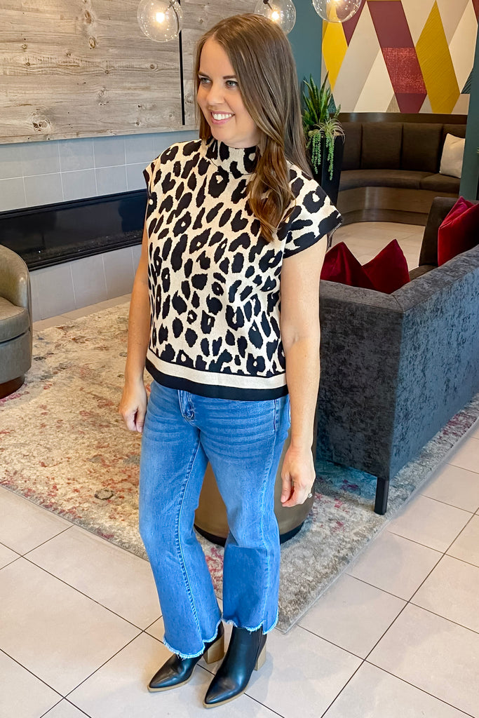 Your Wild Love Mock Neck Leopard Top - Lyla's: Clothing, Decor & More - Plano Boutique