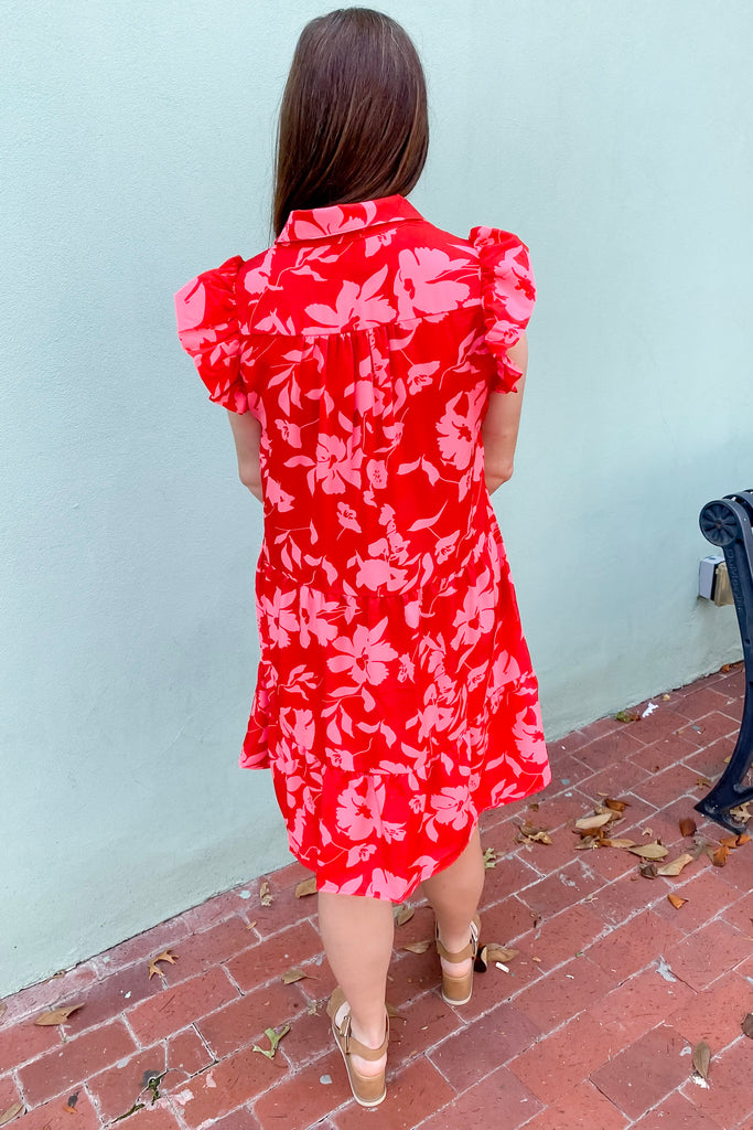 Oh Hey Girl Floral Print Red Dress - Lyla's: Clothing, Decor & More - Plano Boutique
