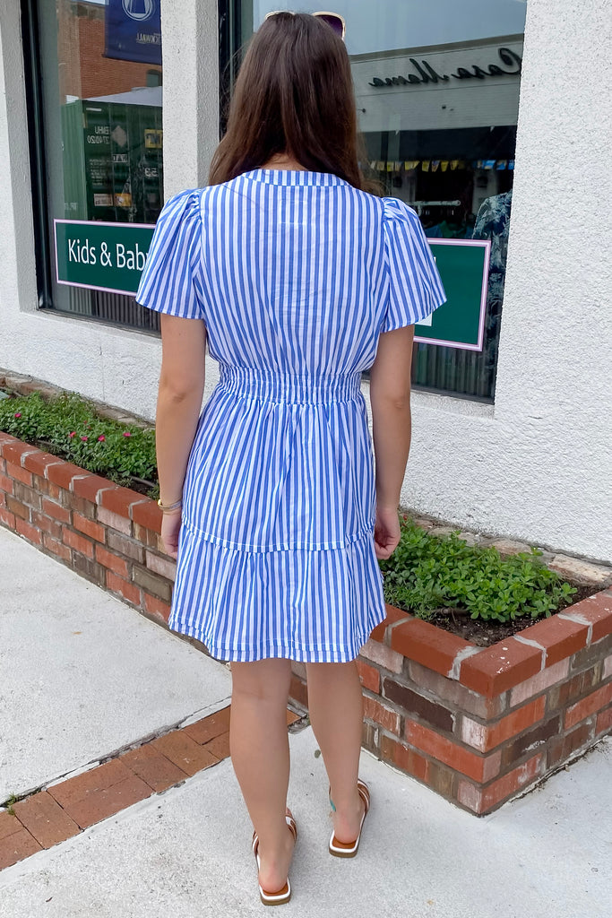Write This Down Blue Striped Dress - Lyla's: Clothing, Decor & More - Plano Boutique