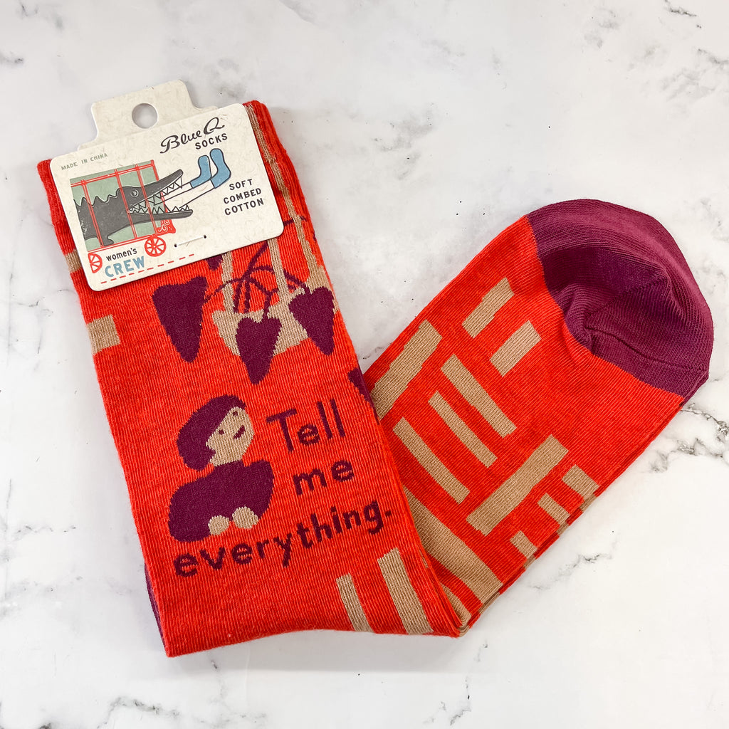Tell Me Everything Ladies Socks - Lyla's: Clothing, Decor & More - Plano Boutique
