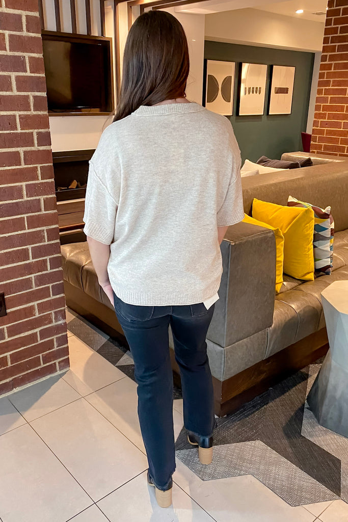 Believe It Or Not Oatmeal Top - Lyla's: Clothing, Decor & More - Plano Boutique