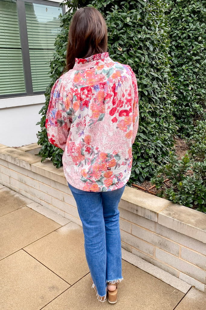 Painted Petals Floral Print Red Top - Lyla's: Clothing, Decor & More - Plano Boutique