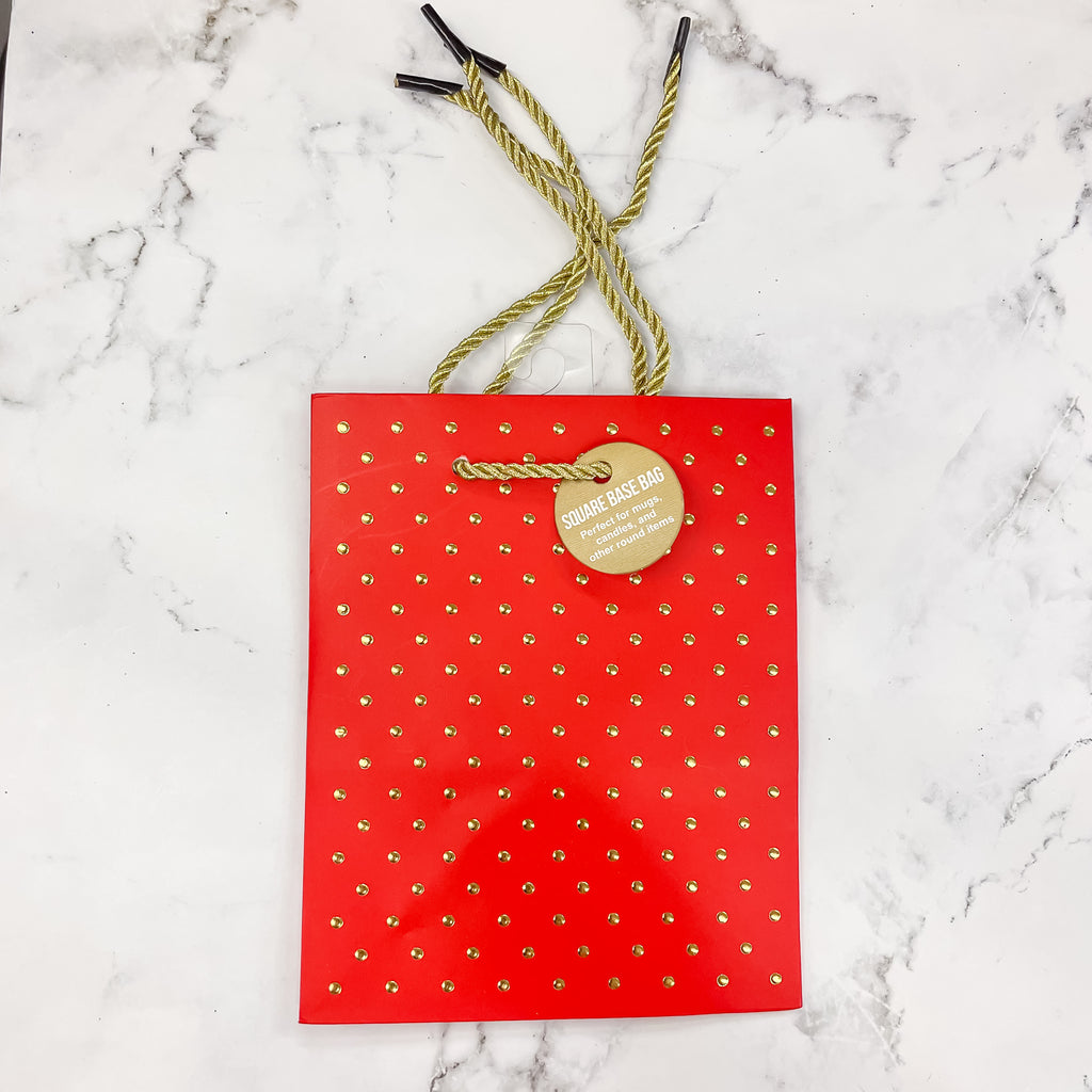 Gold Dot Square Small Swiss Bag - Red - Lyla's: Clothing, Decor & More - Plano Boutique