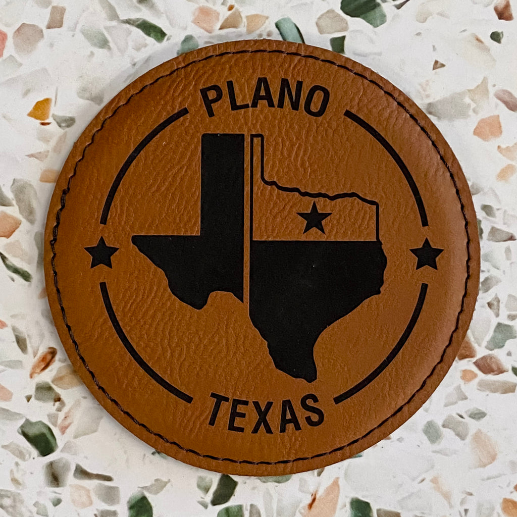 Leatherette Round Coaster Rawhide - Lyla's: Clothing, Decor & More - Plano Boutique