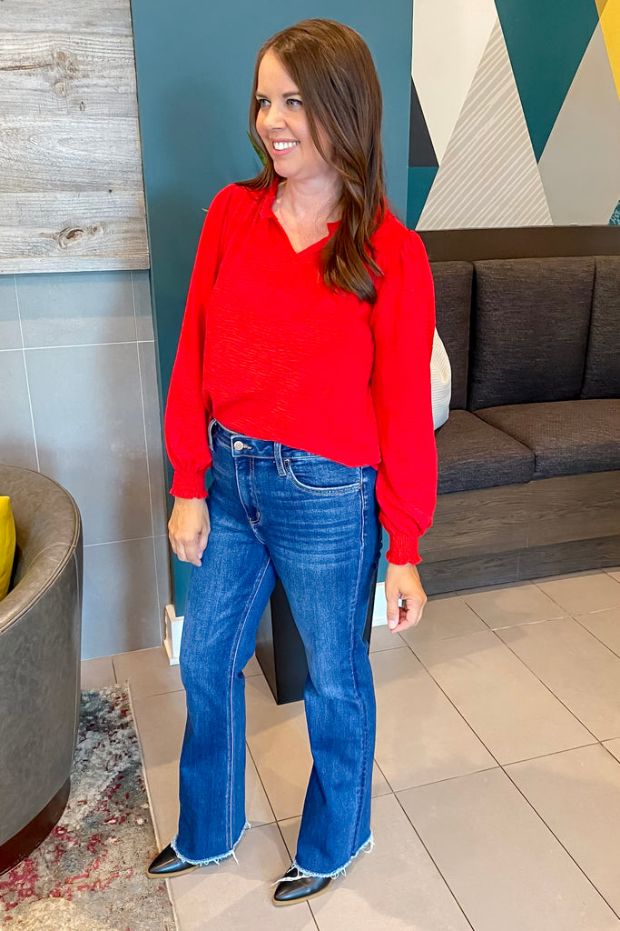 Tell Me Why Red Top - Lyla's: Clothing, Decor & More - Plano Boutique