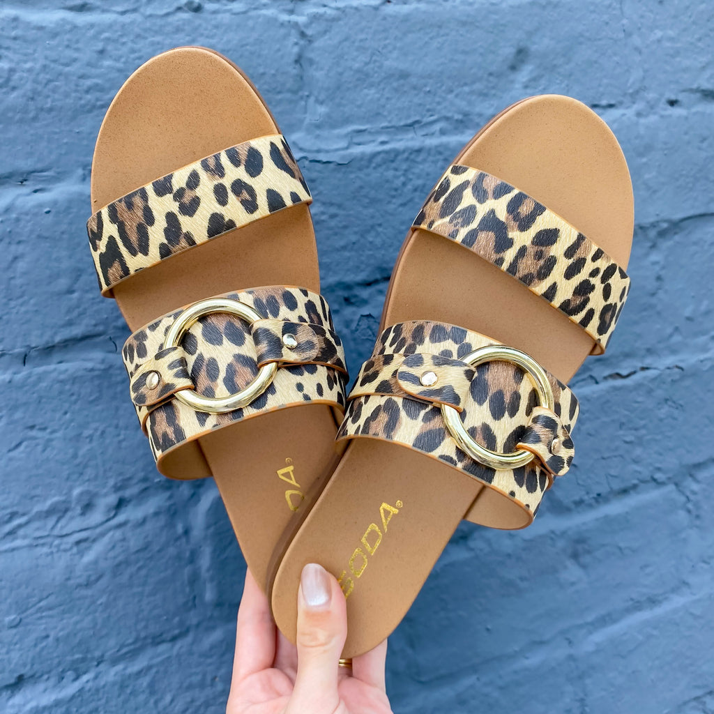 Sign Leopard Strap Sandal - Lyla's: Clothing, Decor & More - Plano Boutique
