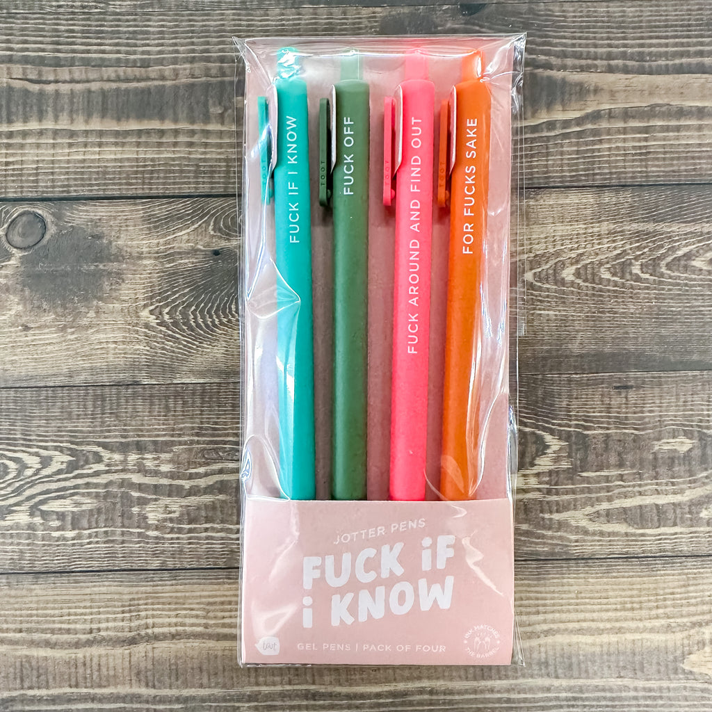 Fuck If I Know Jotter Pens Set of 4 - Lyla's: Clothing, Decor & More - Plano Boutique