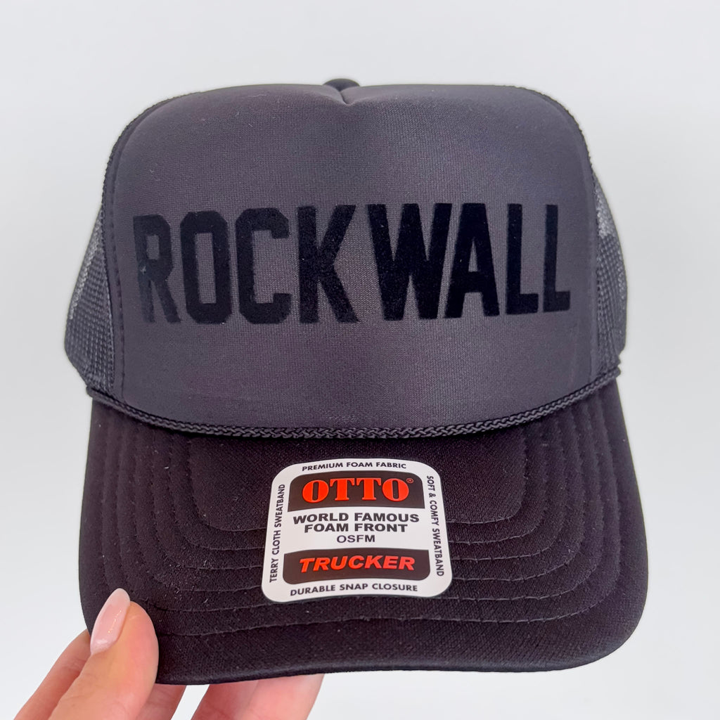 Rockwall Trucker Black Hat - Lyla's: Clothing, Decor & More - Plano Boutique