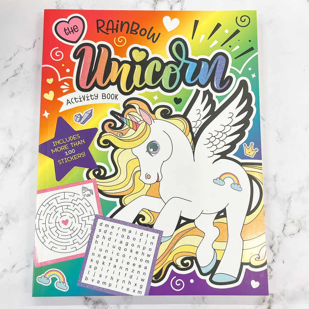The Rainbow Unicorn Activity Book: Magical Games for Kids with Stickers! - Lyla's: Clothing, Decor & More - Plano Boutique