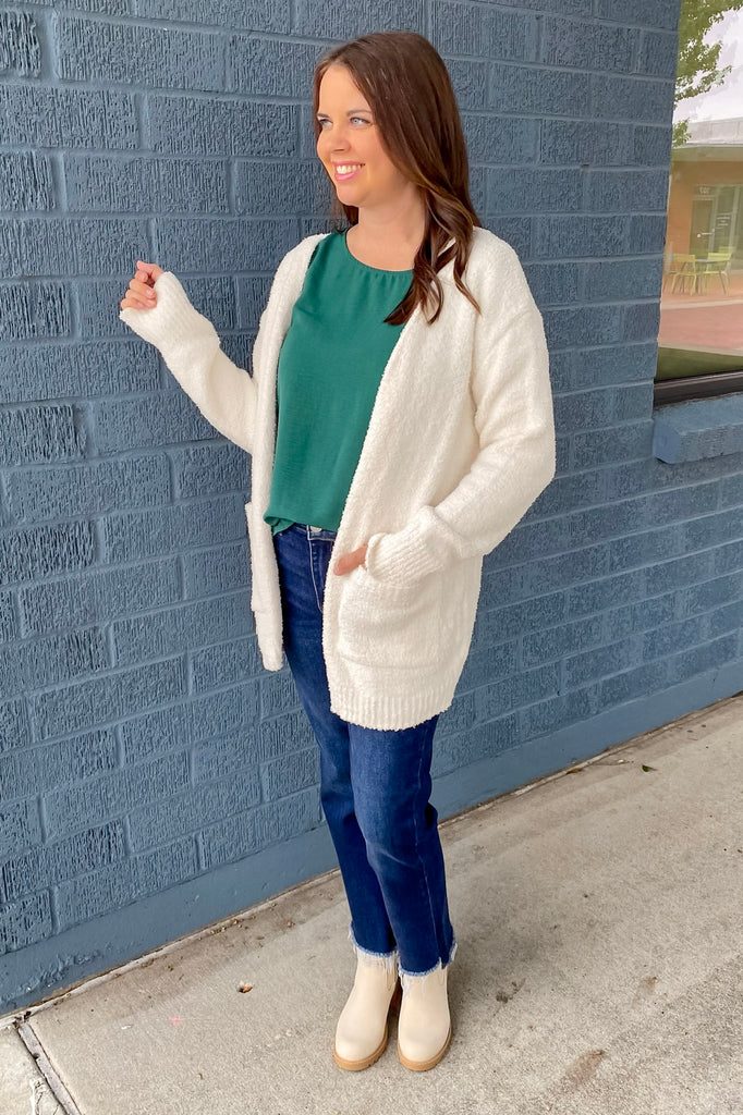 Calm and Cozy Open Front Ivory Cardigan - Lyla's: Clothing, Decor & More - Plano Boutique