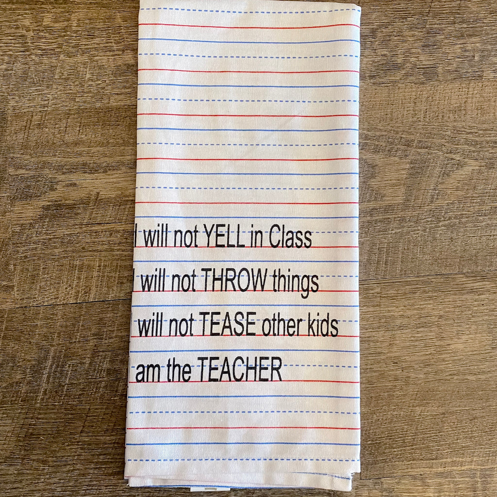 I Am The Teacher Hand Towel - Lyla's: Clothing, Decor & More - Plano Boutique