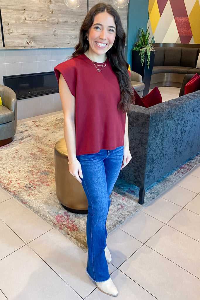 Hanging On Burgundy Top - Lyla's: Clothing, Decor & More - Plano Boutique