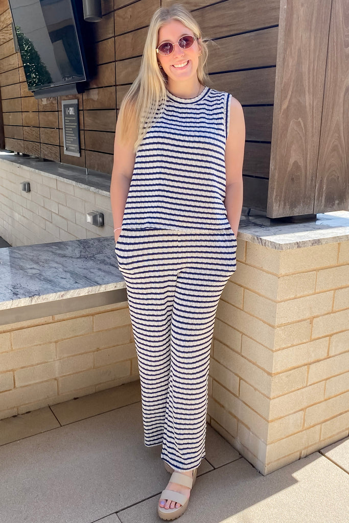 Send Me Over Navy Striped Top - Lyla's: Clothing, Decor & More - Plano Boutique