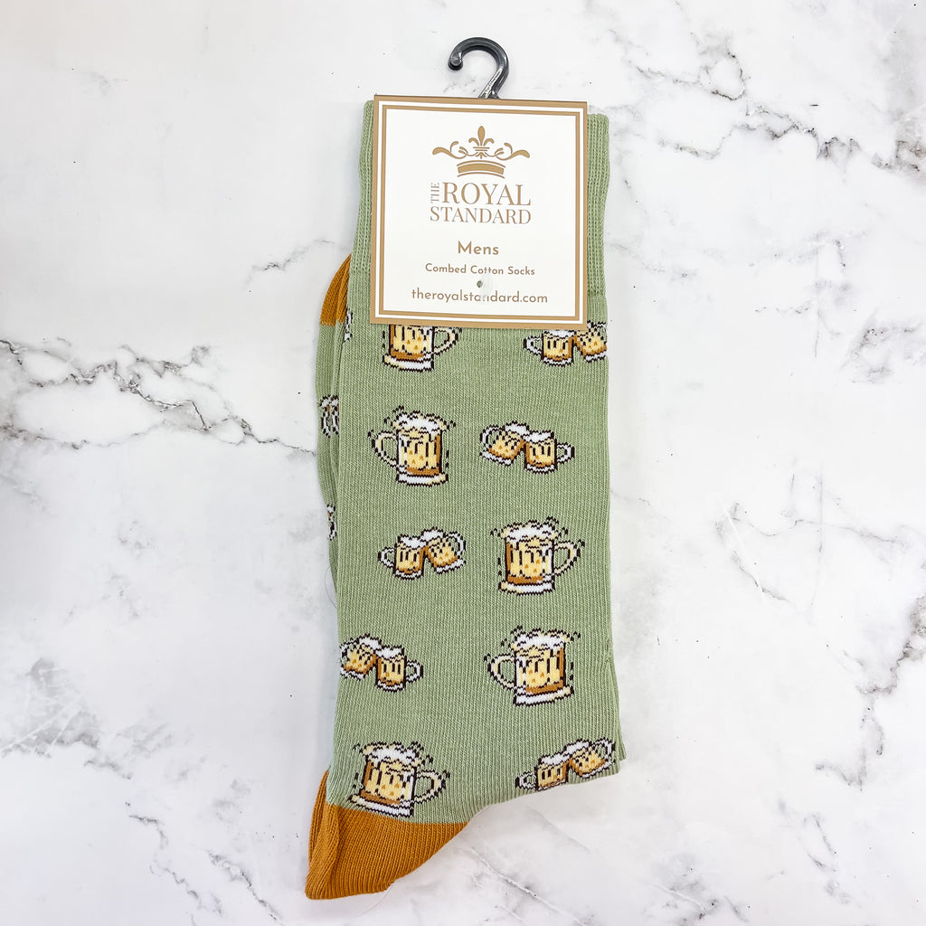 Beer Print Mens Socks - Lyla's: Clothing, Decor & More - Plano Boutique