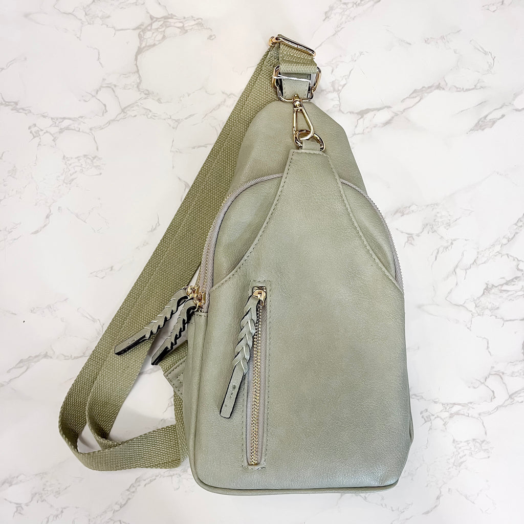 Jen & Co Nikki Sling Pack Bag - Sage - Lyla's: Clothing, Decor & More - Plano Boutique