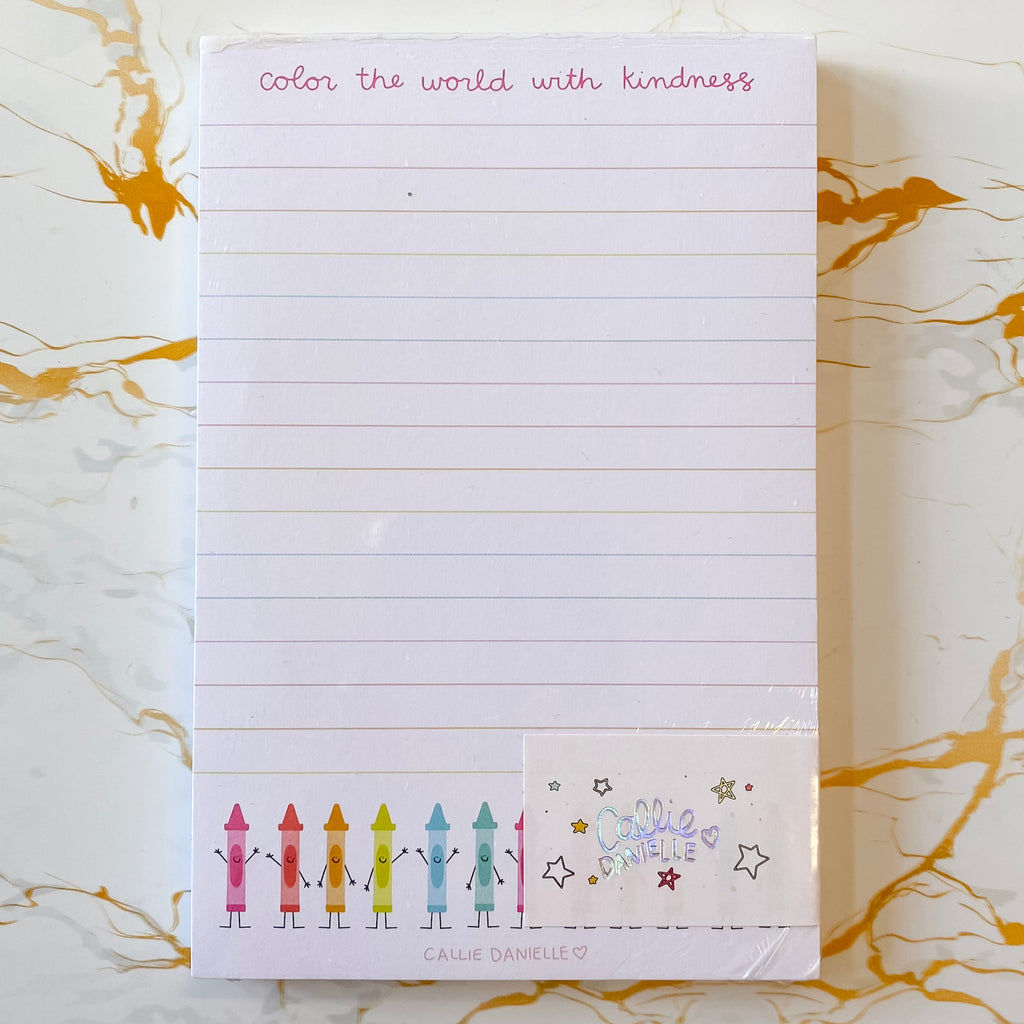 Color the World with Kindness Notepad - Lyla's: Clothing, Decor & More - Plano Boutique