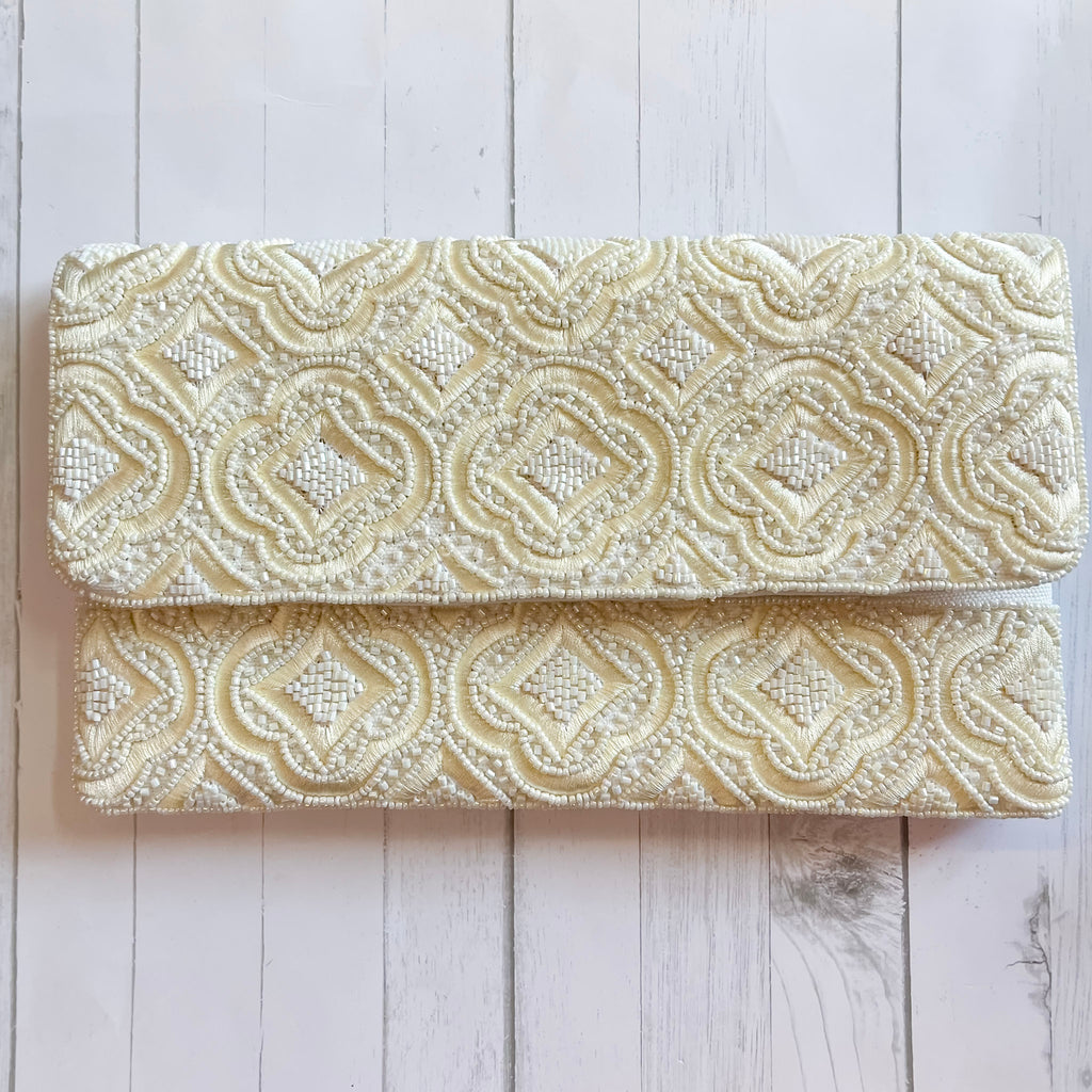 Cream Burst Beaded Crossbody - Lyla's: Clothing, Decor & More - Plano Boutique