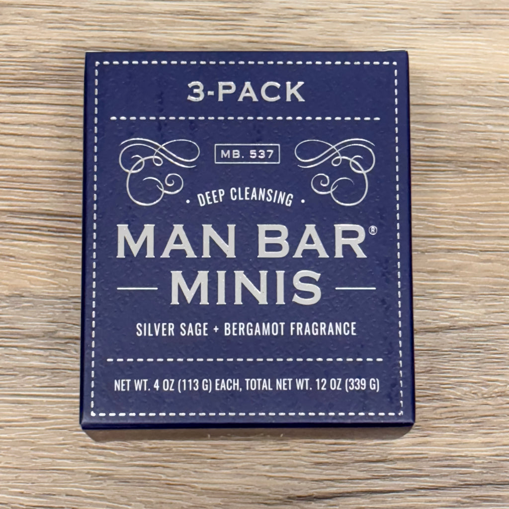 Man Bar Mini 3 Pack Silver Sage & Bergamot - Lyla's: Clothing, Decor & More - Plano Boutique