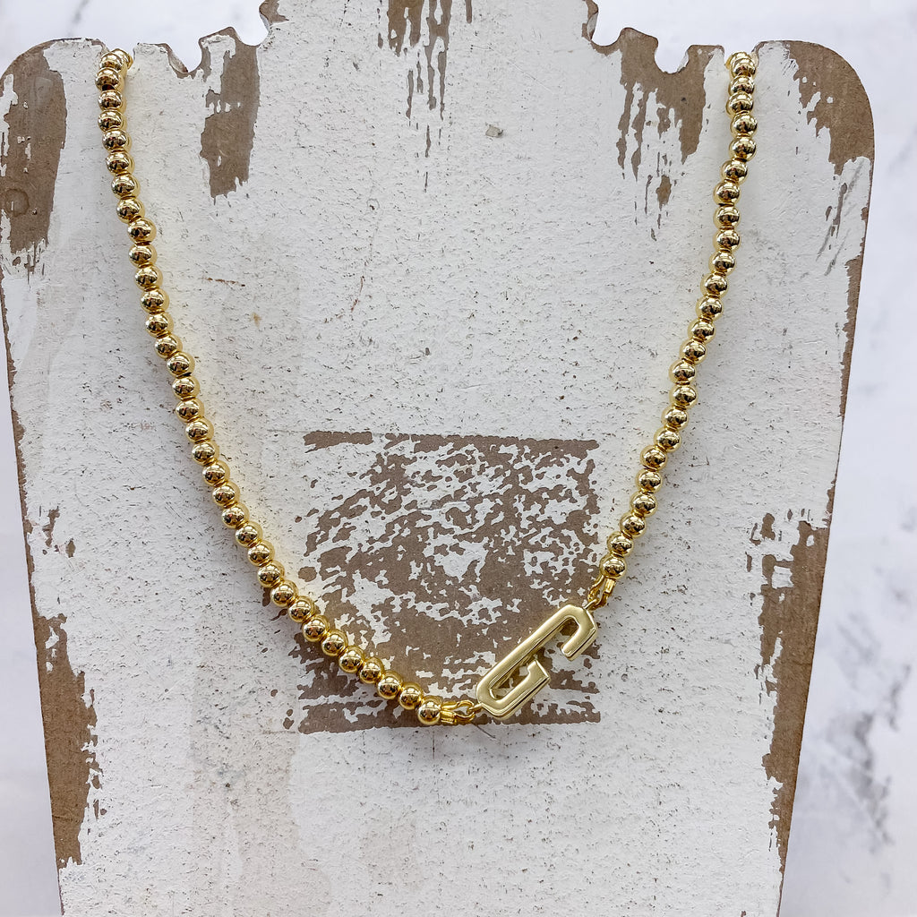 Initial Sideways Initial Necklace - Lyla's: Clothing, Decor & More - Plano Boutique