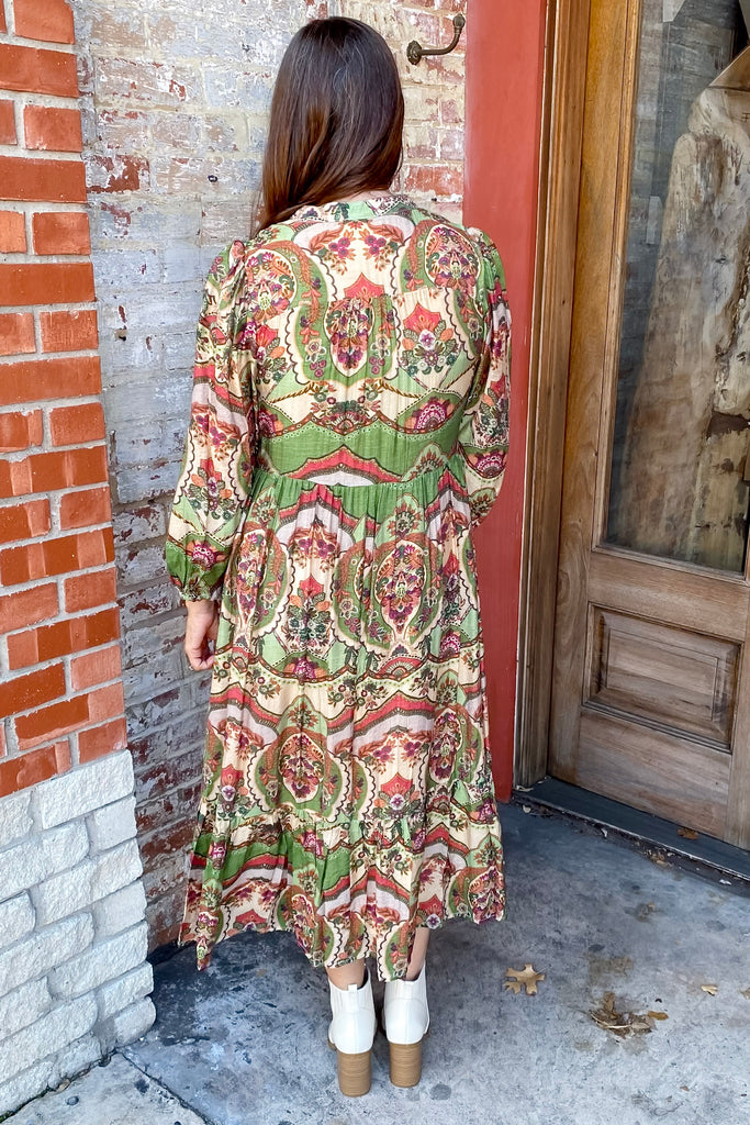 Step Into Fall Floral Print Green Dress - Lyla's: Clothing, Decor & More - Plano Boutique