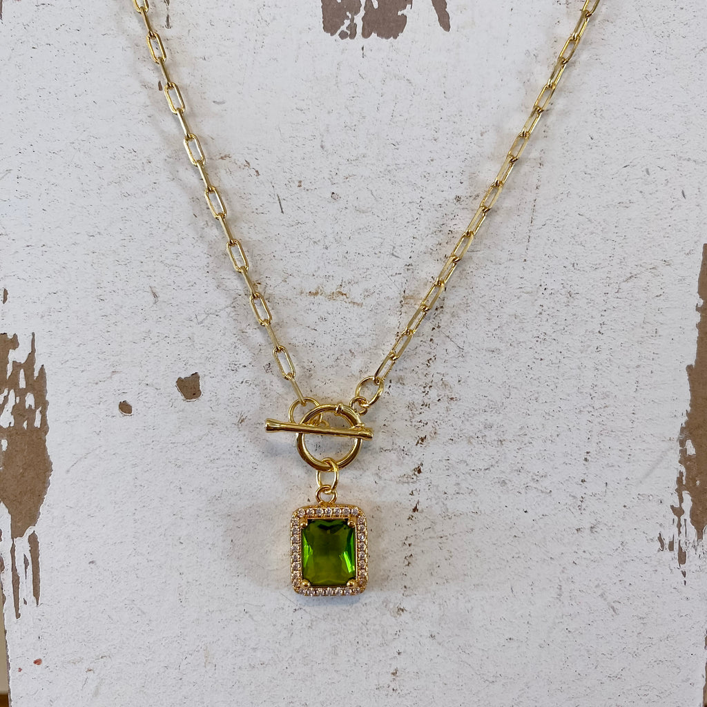 Elegant Pendant Toggle Necklace Olive - Lyla's: Clothing, Decor & More - Plano Boutique