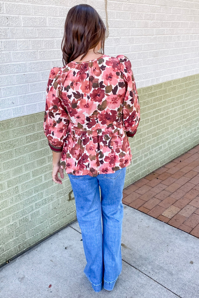 Tell a Friend Jewel Tone Wine Top - Lyla's: Clothing, Decor & More - Plano Boutique