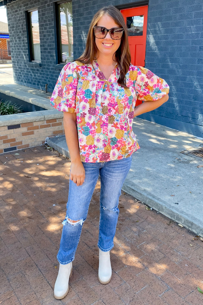 So Long Floral Print Top - Lyla's: Clothing, Decor & More - Plano Boutique