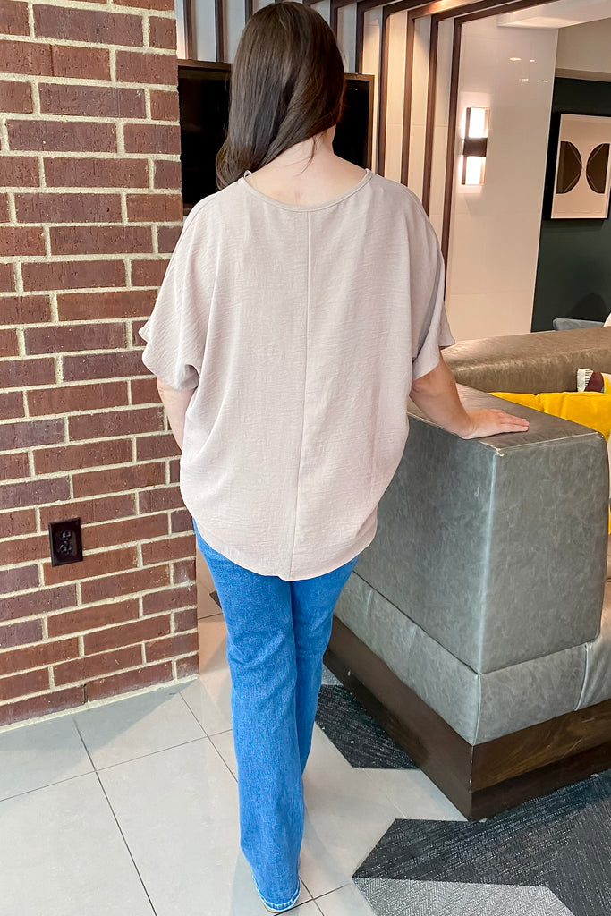Simple V Neckline Latte Top - Lyla's: Clothing, Decor & More - Plano Boutique