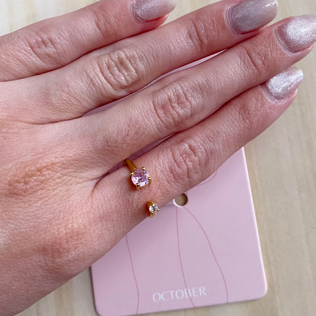 Birthstone Gold Ring - Lyla's: Clothing, Decor & More - Plano Boutique