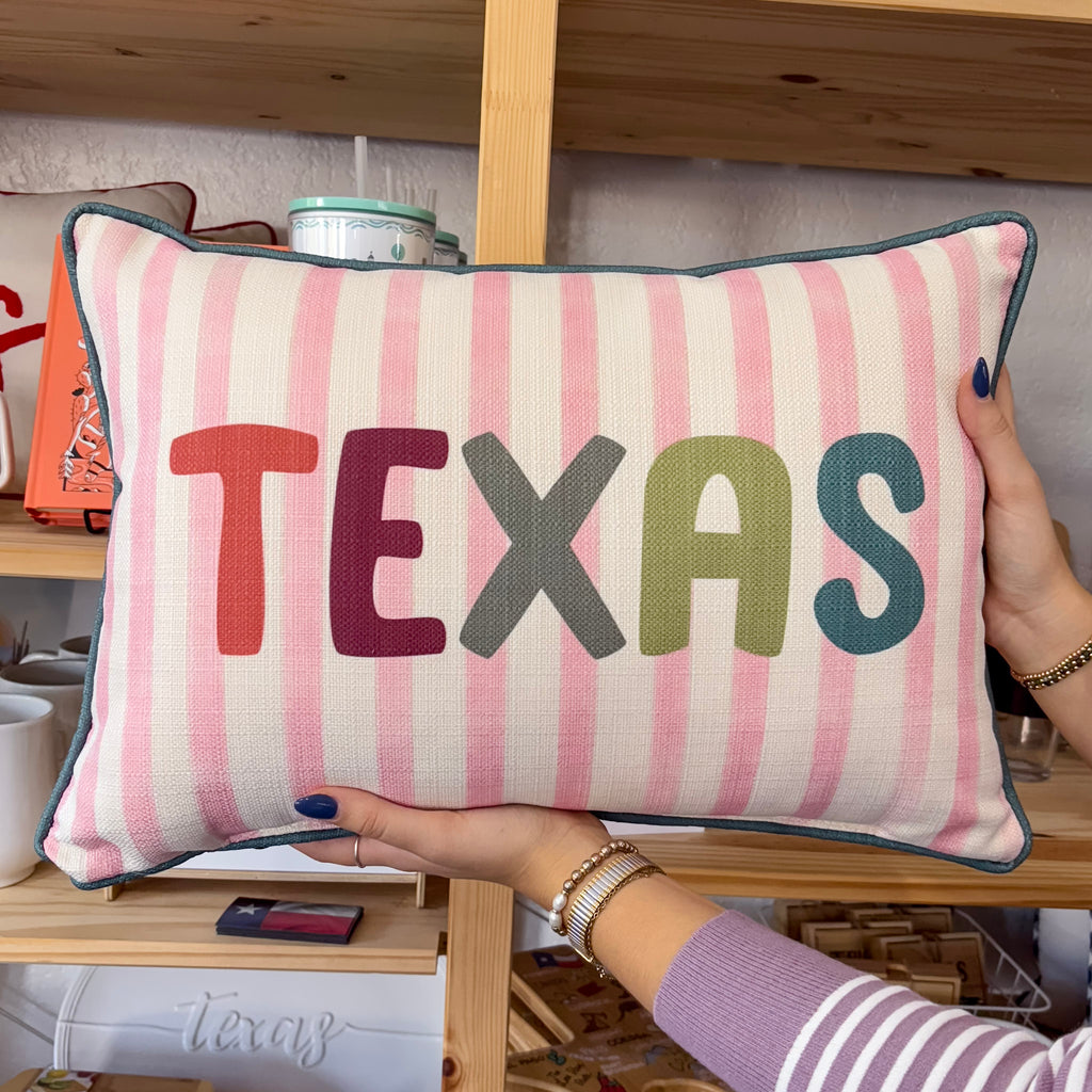 Texas Bubble Striped Pillow - Lyla's: Clothing, Decor & More - Plano Boutique