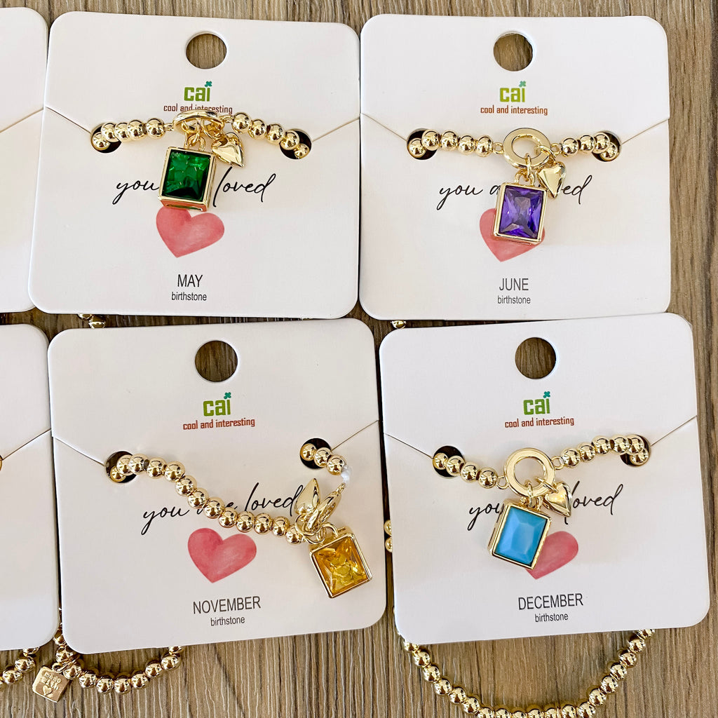 You Are Loved Birthstone Bracelet - Lyla's: Clothing, Decor & More - Plano Boutique
