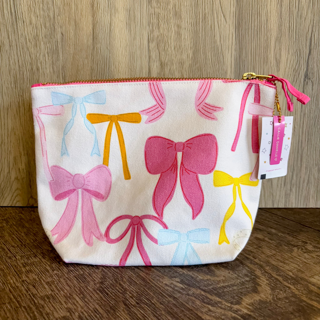 Coquette Bows Canvas Pouch - Lyla's: Clothing, Decor & More - Plano Boutique