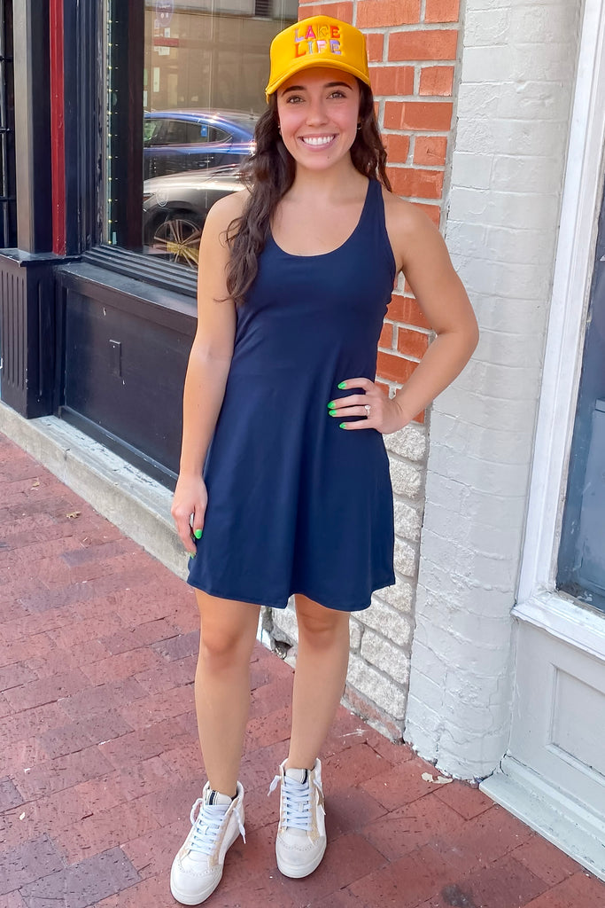 Athleisure Navy Active Romper - Lyla's: Clothing, Decor & More - Plano Boutique